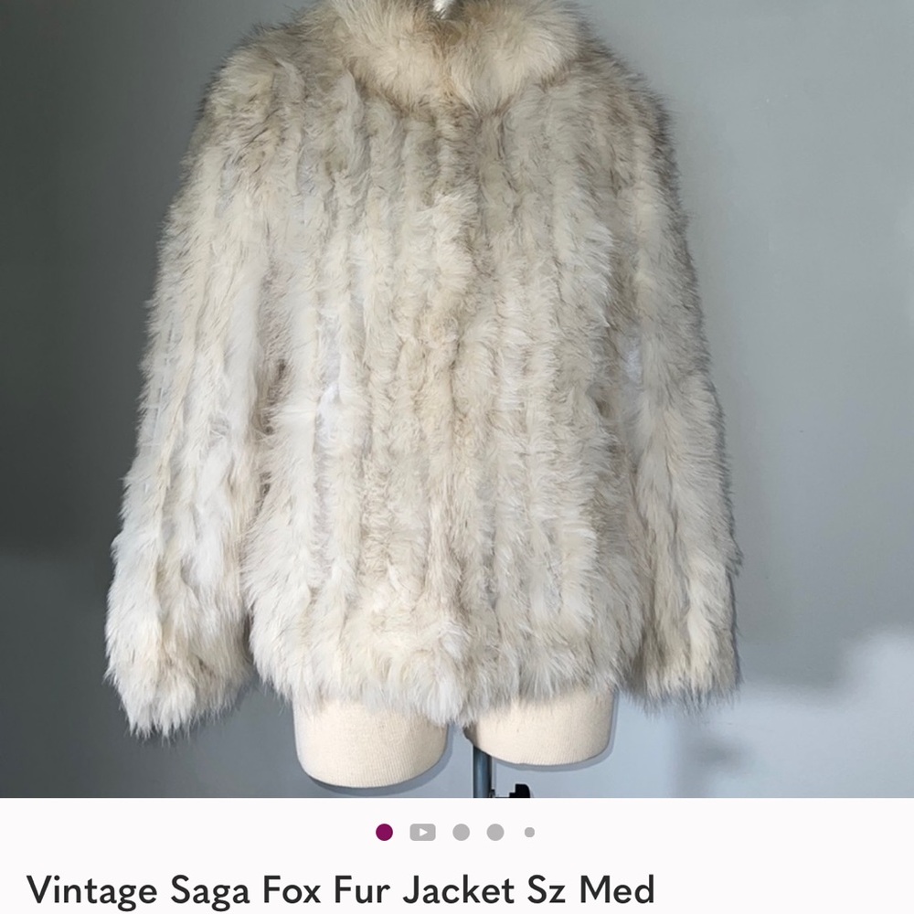 Saga Furs Cream Fox Fur Jacket